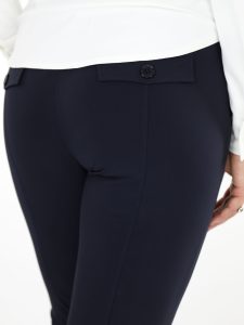 Dark Blue Travelstof Broek Van Mi Piace