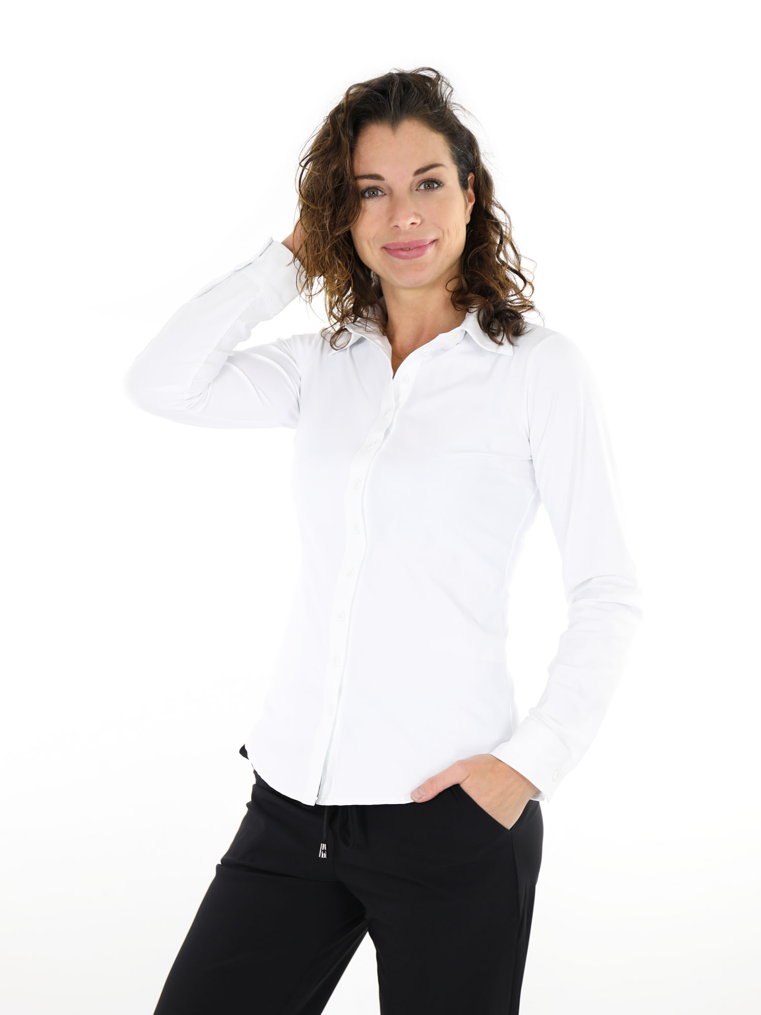toevoegen aan repetitie een schuldeiser Witte travelstof blouse van Mi Piace 840