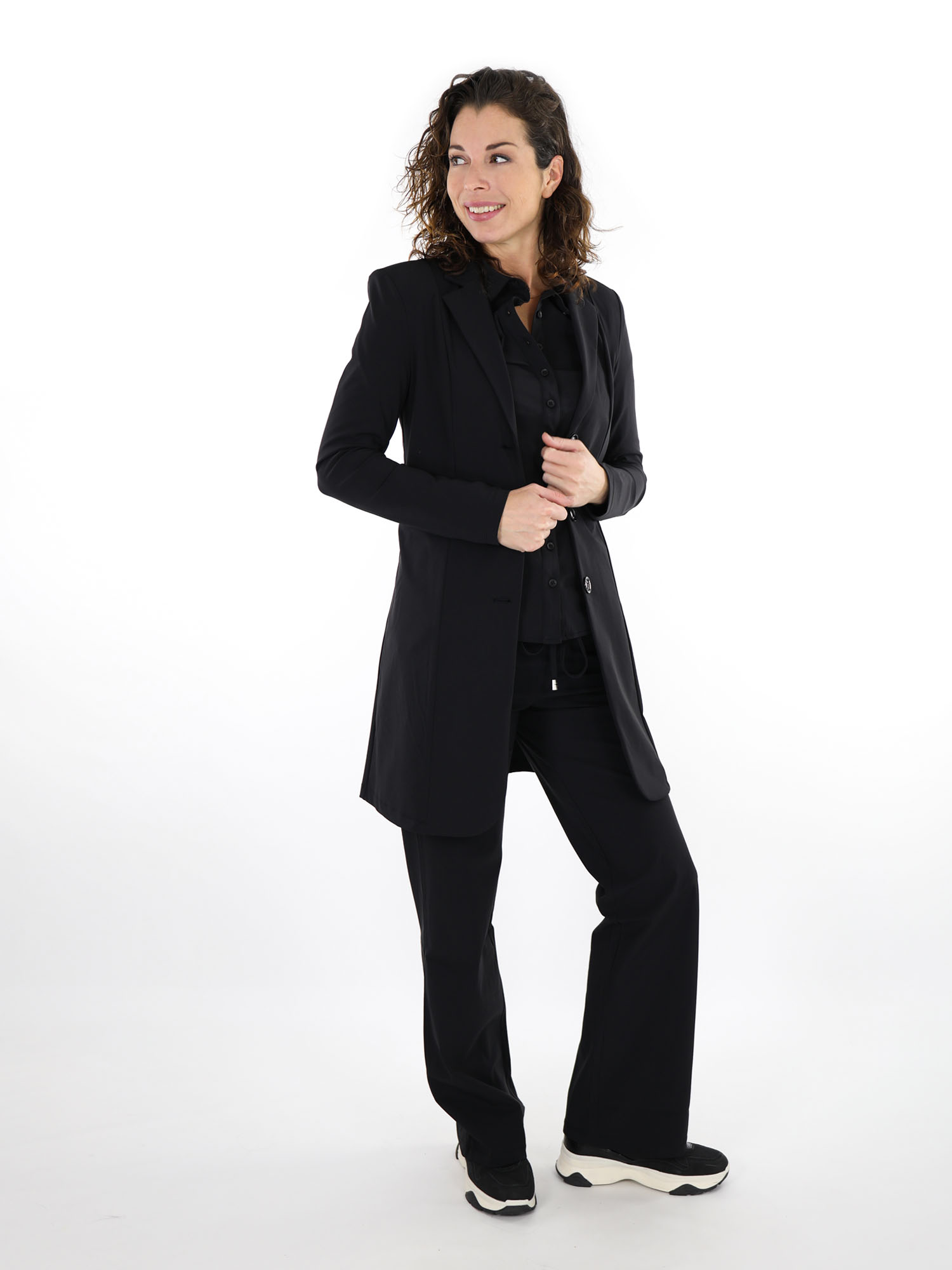 Zwarte travelstof blazer van Mi Piace 132 Fashion Fashion