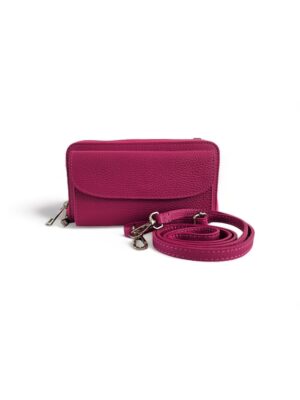 fuchsia-roze-gekleurde-portefeuille-van-leer-met-telefoon-vak