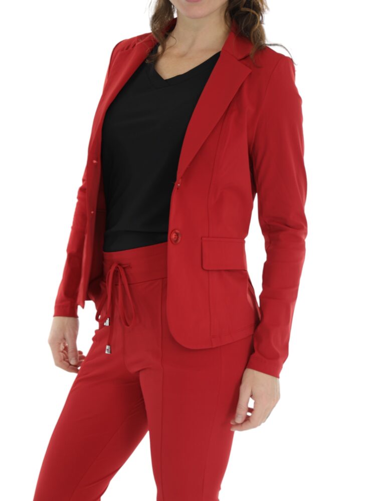 mi-piace-travel-blazer-in-egaal-rood-kort