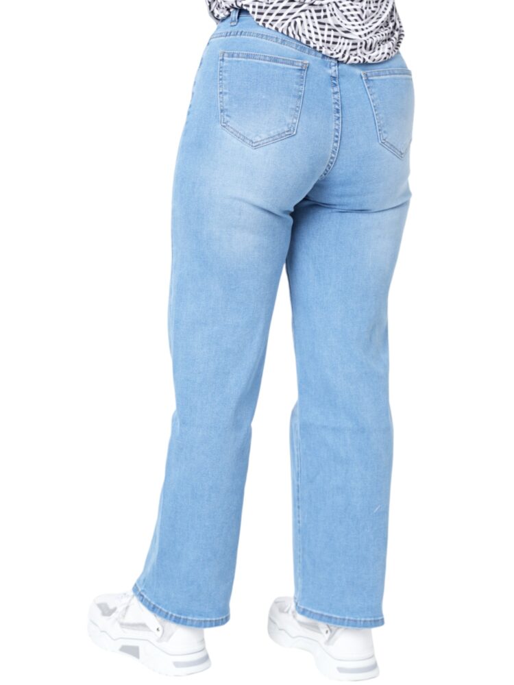 Blauwe straight spijker broek