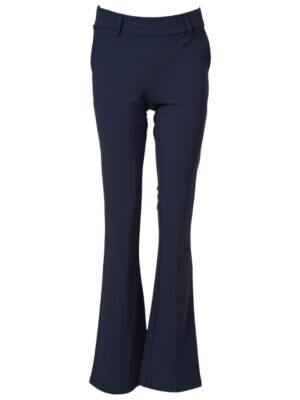 Zwarte travelstof straight broek met riem lussen van Mi Piace 202384
