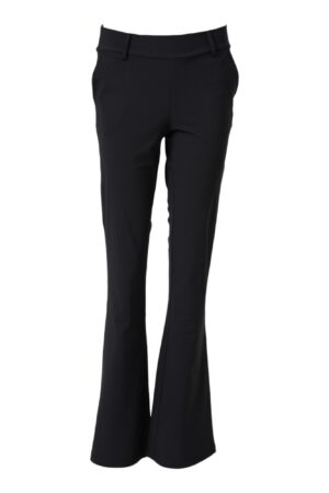 Zwarte travelstof flared broek met riem lussen van Mi Piace 202384